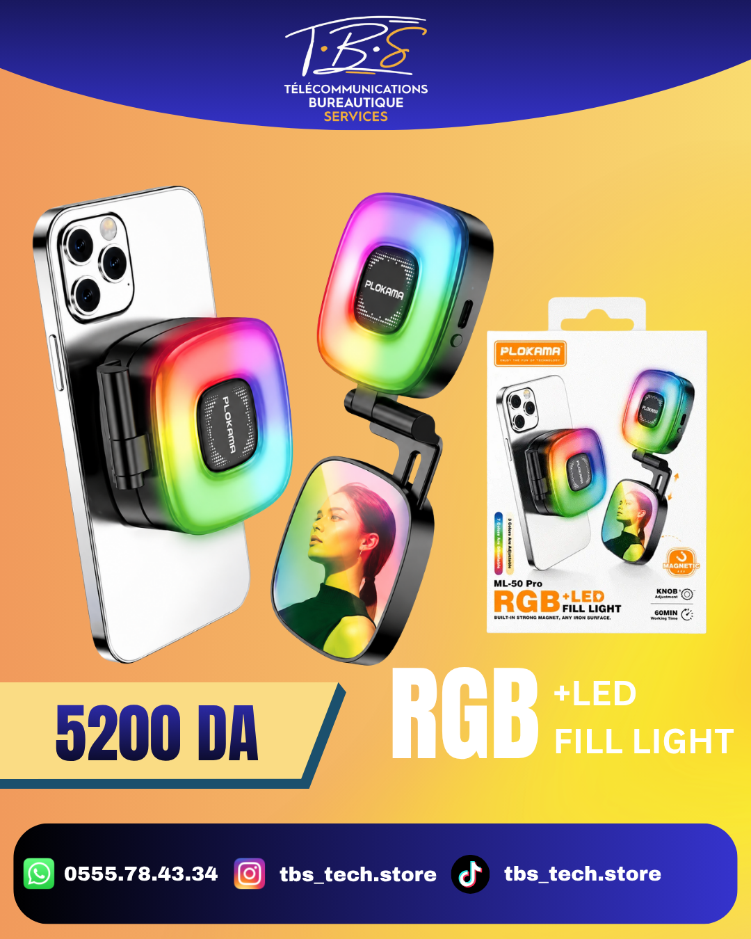 mini light LED RGB magsafe + mirror