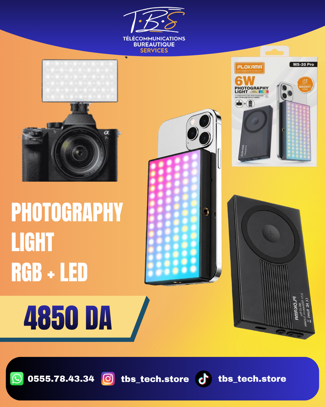 mini light caméra and phone RGB LED magsafe